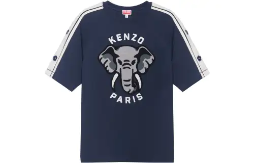 KENZO T Shirts Men's Midnight Blue Crew Neck Moderate Straight Fit