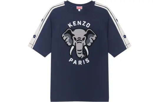 KENZO T Shirts Men's Midnight Blue Crew Neck Moderate Straight Fit