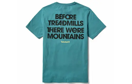 Timberland T Shirts Men's Medium Blue Crew Neck Moderate Straight Fit
