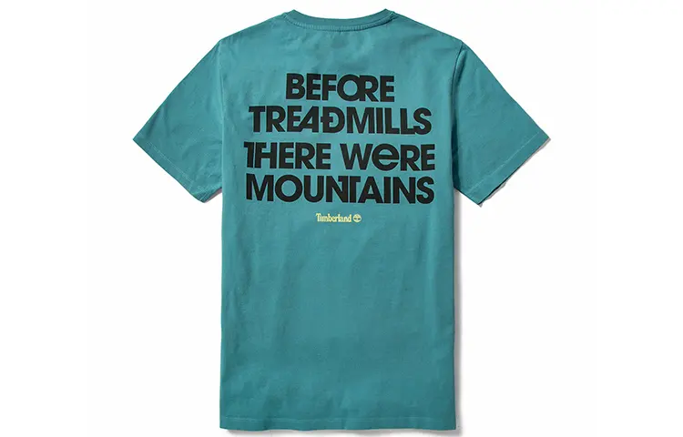 Timberland T Shirts Men's Medium Blue Crew Neck Moderate Straight Fit