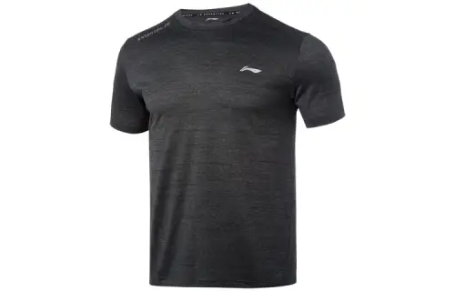 Li Ning T Shirts Men's Mixed Color New Standard Black Crew Neck Moderate Straight Fit