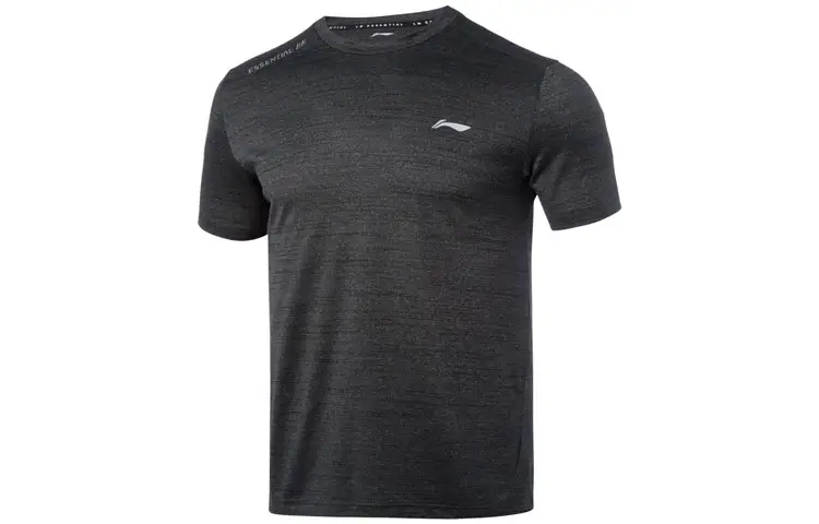 Li Ning T Shirts Men's Mixed Color New Standard Black Crew Neck Moderate Straight Fit