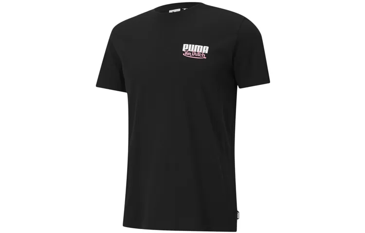 PUMA T-Shirts Men's Black Crew Neck Moderate Straight Fit