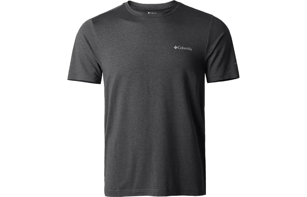 Columbia T-Shirts Men's Gray Crew Neck Moderate Straight Fit