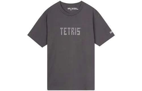 UNIQLO T Shirts Unisex Asphalt Gray Crew Neck Moderate Other