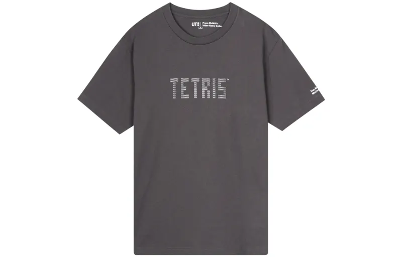 UNIQLO T Shirts Unisex Asphalt Gray Crew Neck Moderate Other