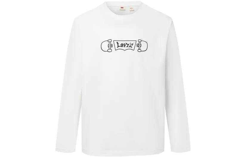 Levi's T-Shirts Men's White Crew Neck Moderate Straight Fit