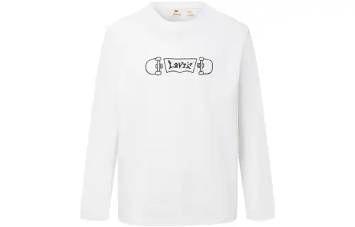 Levis T Shirts Men's White Crew Neck Moderate Straight Fit