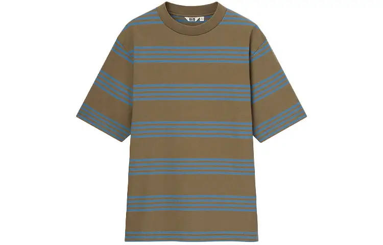 UNIQLO T Shirts Men's Umber Crew Neck Moderate Straight Fit