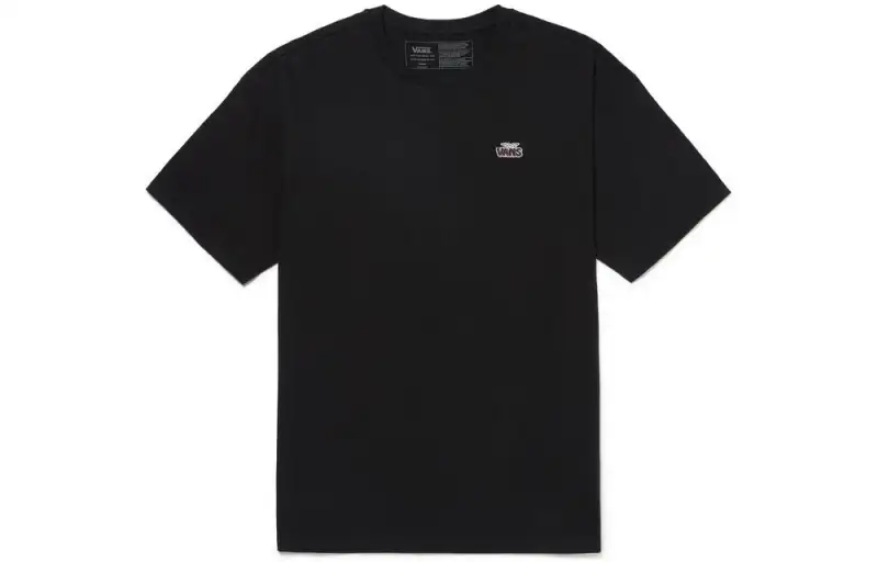 Vans T Shirts Unisex Black Crew Neck Moderate Straight Fit