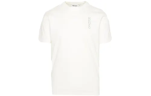 KENZO Letter Logo T Shirts Men's White Crew Neck Moderate Straight Fit