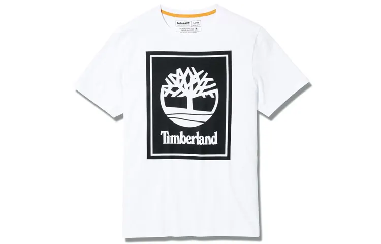 Timberland T Shirts Men's White Crew Neck Moderate
