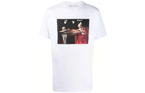 OFF WHITE Slim Fit Caravaggio Saint Jerome Writing T shirt