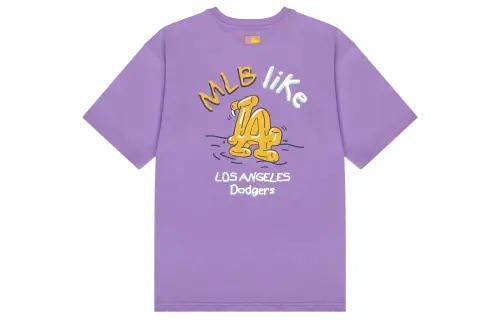MLB T Shirts Unisex Purple Crew Neck Moderate Straight Fit