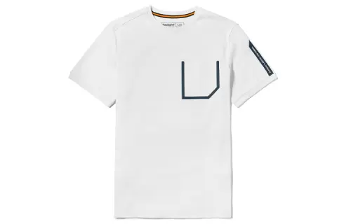 Timberland T Shirts Men's White Crew Neck Moderate Straight Fit