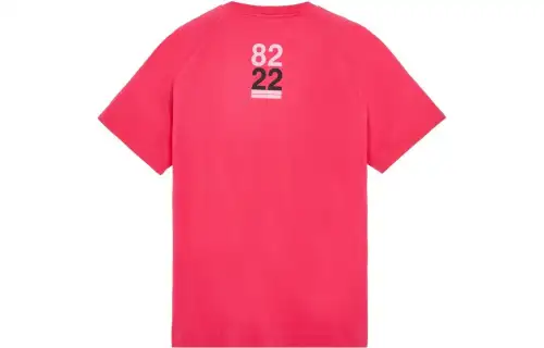 STONE ISLAND Stone Island 40Th Anniversary Collection T Shirts Men's Watermelon Red Crew Neck Moderate Straight Fit
