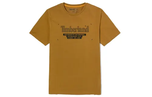 Timberland T Shirts Men's Wheat Crew Neck Moderate Straight Fit