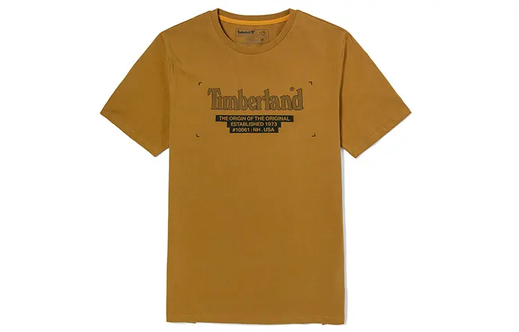 Timberland T Shirts Men's Wheat Crew Neck Moderate Straight Fit