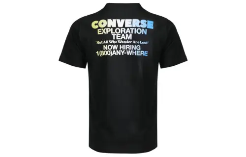 Converse T Shirts Men's Black Crew Neck Moderate Straight Fit
