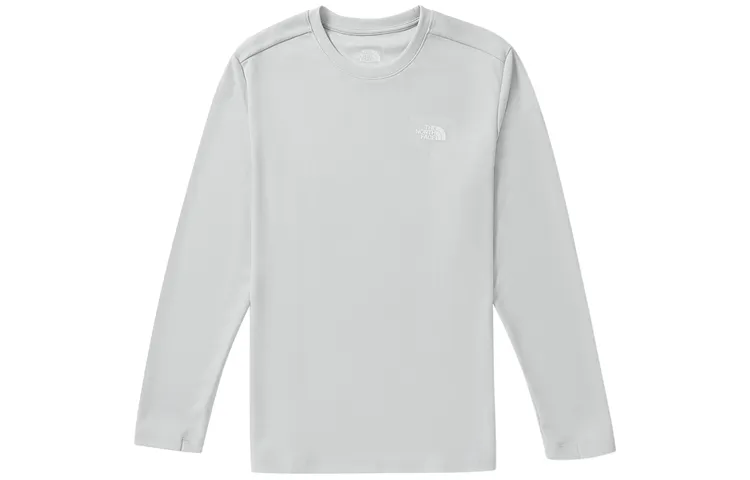 THE NORTH FACE T-Shirts Men's Gray White Crew Neck Moderate Straight Fit