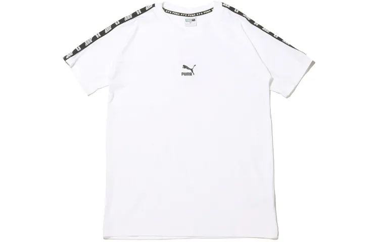 PUMA FIT T-Shirts Men's White Crew Neck Moderate Straight Fit