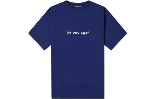 Balenciaga T Shirt Loose Fit Men's Blue