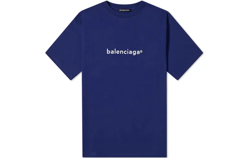 Balenciaga T Shirt Loose Fit Men's Blue