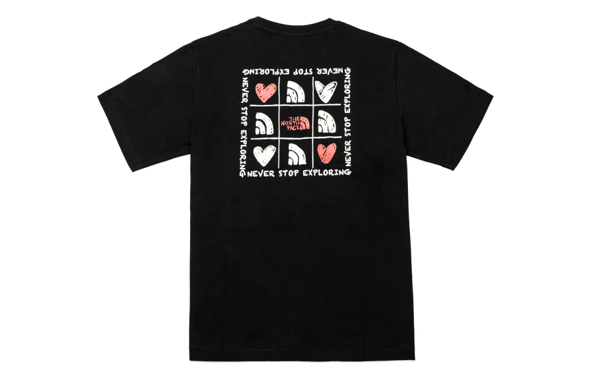 THE NORTH FACE Heart Collection Valentine's Day Collection T Shirt Unisex Black