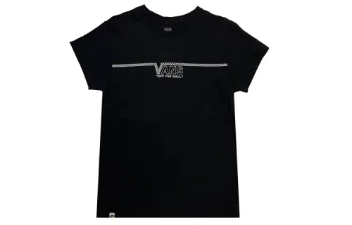 Vans T Shirts Unisex Black Crew Neck Moderate Straight Fit
