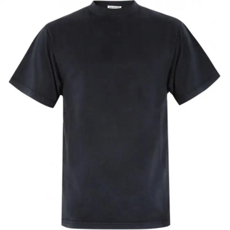 Balenciaga T Shirts Men's Black Crew Neck Moderate Straight Fit