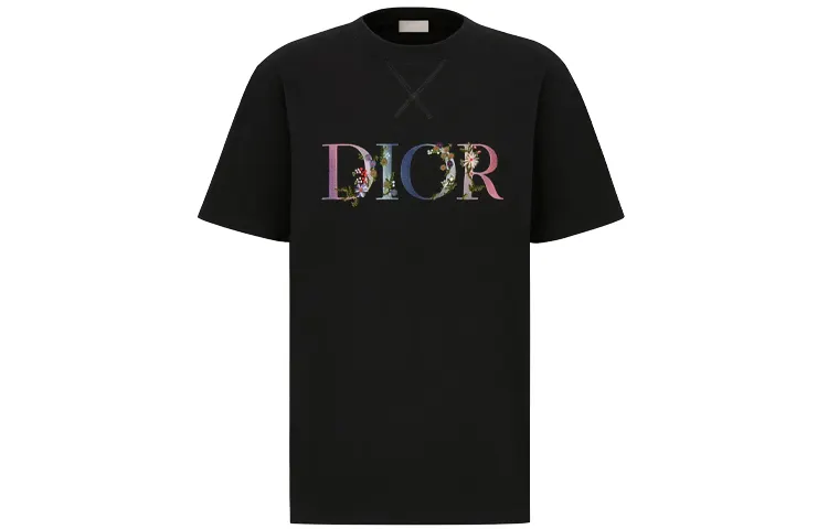 DIOR Flowers Embroidered T Shirt