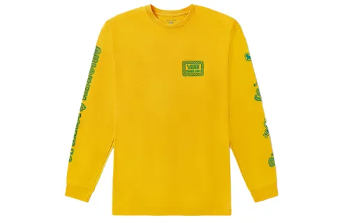 Vans T Shirts Men's Yellow Crew Neck Moderate Straight Fit
