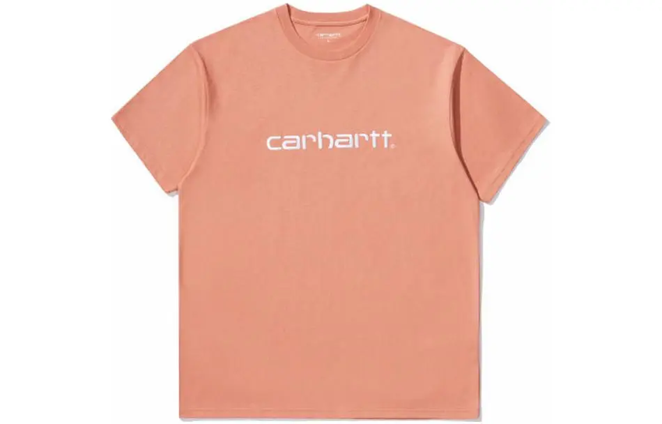Carhartt WIP T-Shirts Men's Pink Crew Neck Moderate Straight Fit