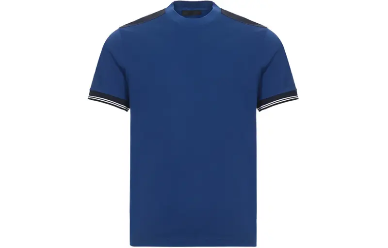 PRADA T Shirts Men's Royal Blue Crew Neck Moderate Straight Fit