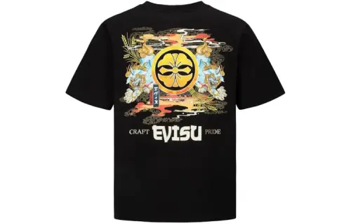 EVISU T Shirts Men's Crew Neck Moderate Straight Fit