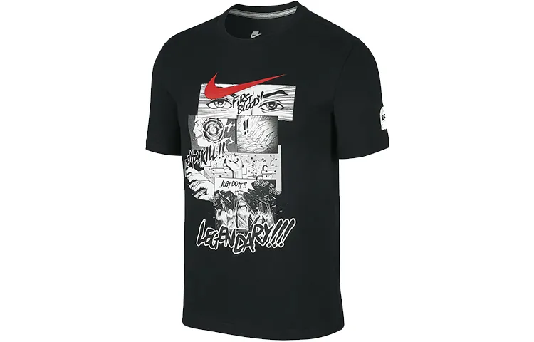 Nike T-Shirts Men's Crew Neck Moderate Straight Fit
