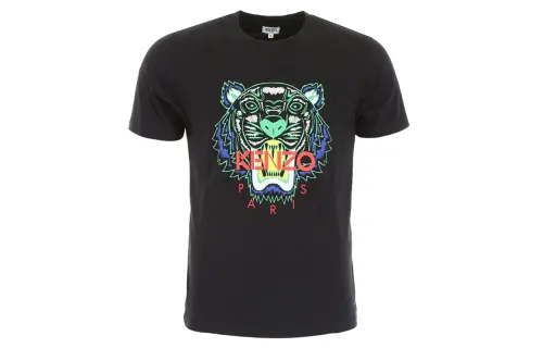 KENZO T Shirts Men's Black Crew Neck Moderate Straight Fit