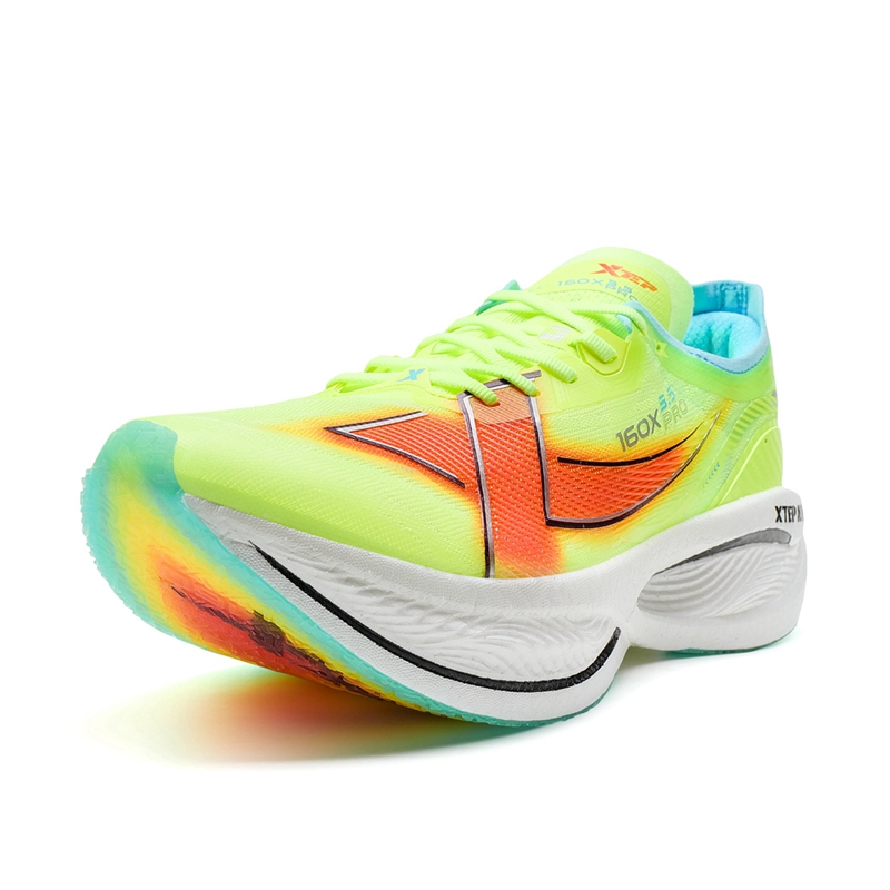 XTEP 160X 3.5PRO Low top Carbon Plate Marathon Running Shoes Men’s Fluorescent Light Yellow Green