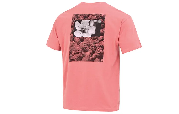 Nike T-Shirts Men's Pink Crew Neck Moderate Straight Fit