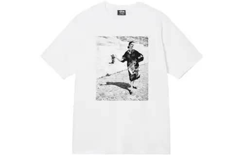 Stussy T Shirts Men's White Crew Neck Moderate
