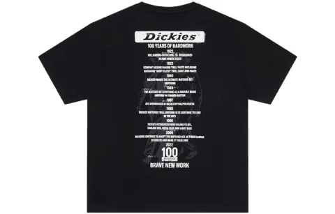 Dickies T Shirts Unisex Black Crew Neck Moderate Straight Fit