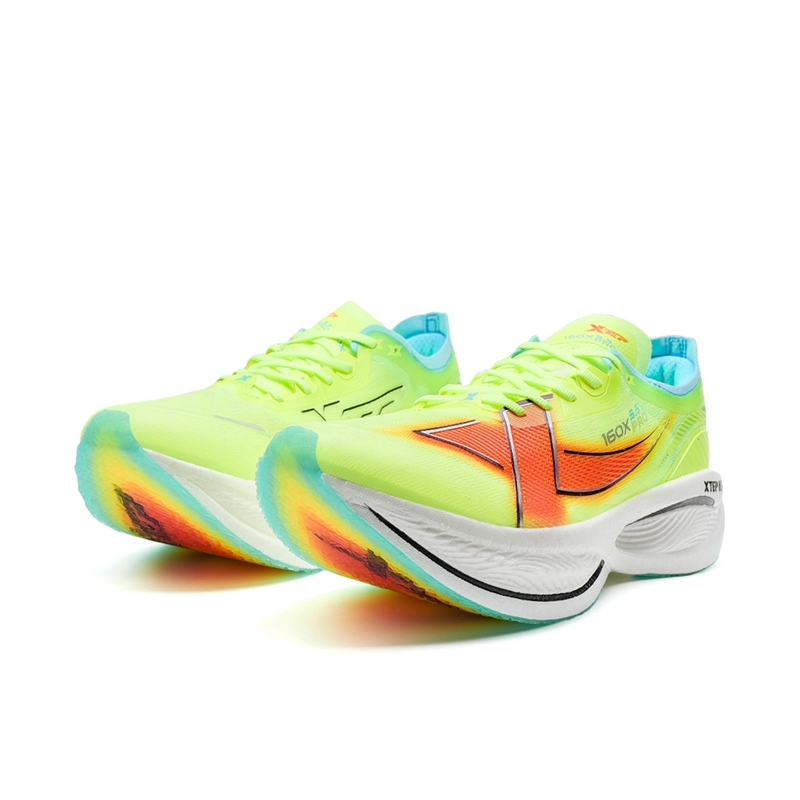 XTEP 160X 3.5PRO Low top Carbon Plate Marathon Running Shoes Men’s Fluorescent Light Yellow Green