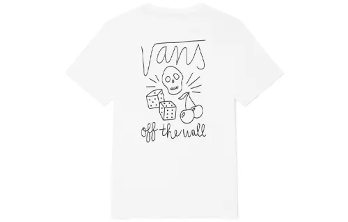 Vans T Shirts Unisex White Crew Neck Moderate Straight Fit