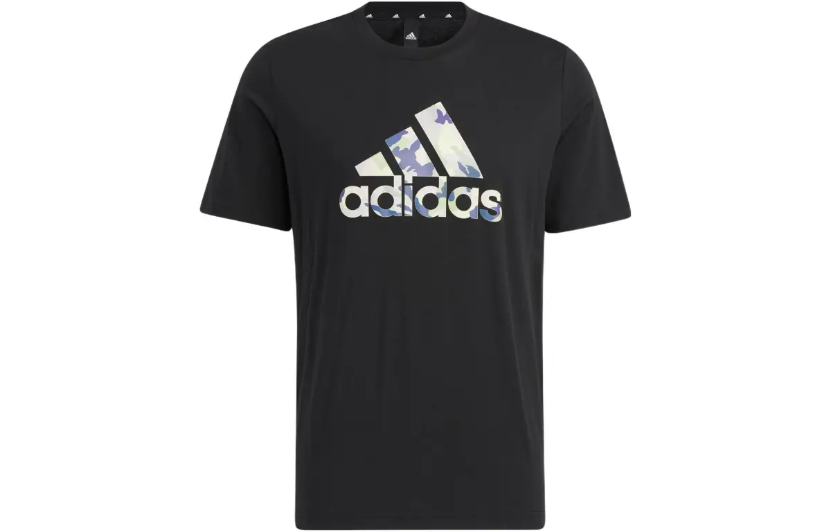 Adidas T-Shirts Men's Black Crew Neck Moderate Straight Fit