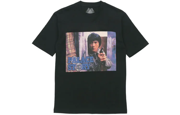 PALACE T Shirts Unisex Black Crew Neck Moderate Straight Fit