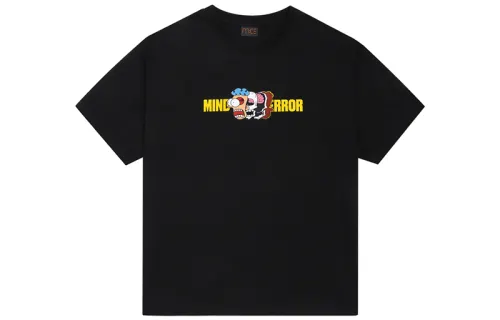 MIND ERROR Straight Fit T Shirt Unisex Black