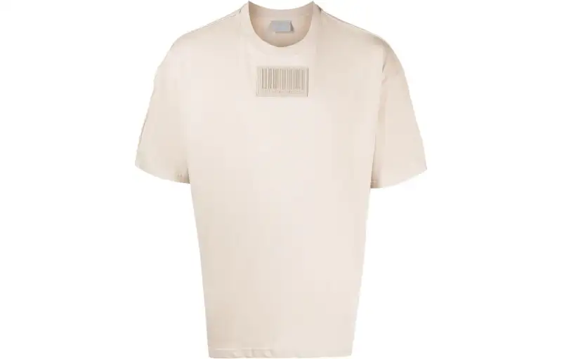 Vetements T Shirts Men's Apricot Crew Neck Moderate Straight Fit