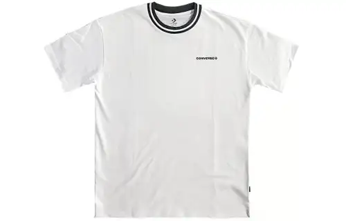 Converse T Shirts Men's White Crew Neck Moderate Straight Fit