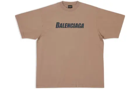 Balenciaga T Shirt Loose Fit Unisex Light Brown