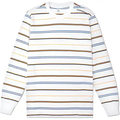 Converse T Shirts Men's White Crew Neck Moderate Straight Fit